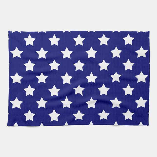 Linge De Cuisine Bleu Blancs Etoiles Motif (Horizontal)