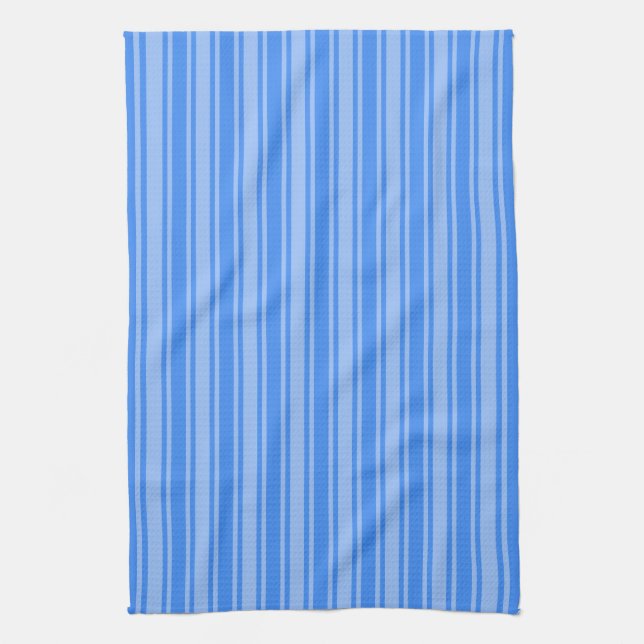 Linge De Cuisine Bleu bonbons rayures (Vertical)