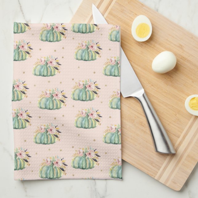 Linge De Cuisine Bleu citrouille chute d'eau couleur élégante autom (Quart Plié)