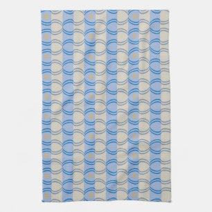 Linge De Cuisine Bleu courant Tan de Candystripe