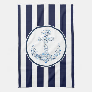 Linge De Cuisine Bleu Et Ancre