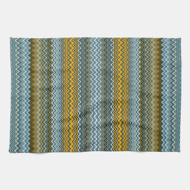 Linge De Cuisine Bleu et Jaune (Horizontal)