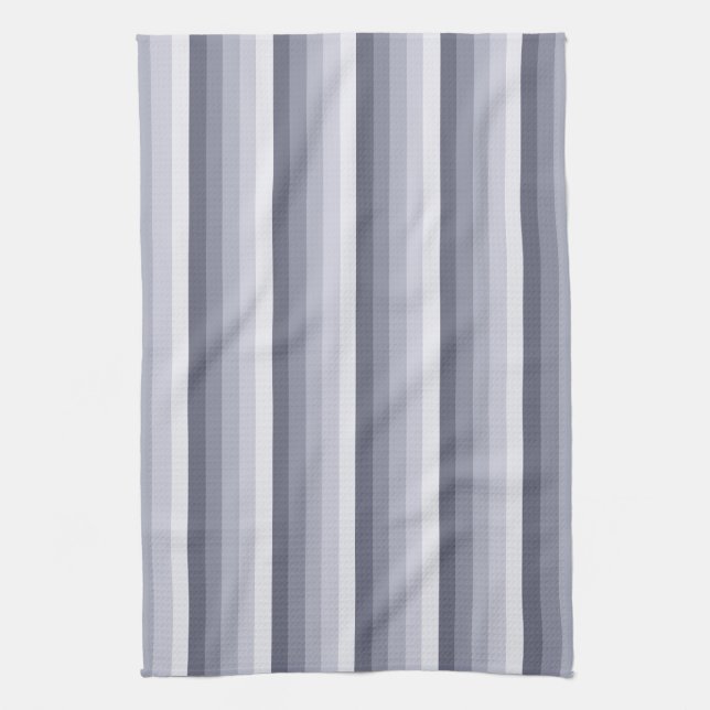 Linge De Cuisine Bleu gris rayures (Vertical)
