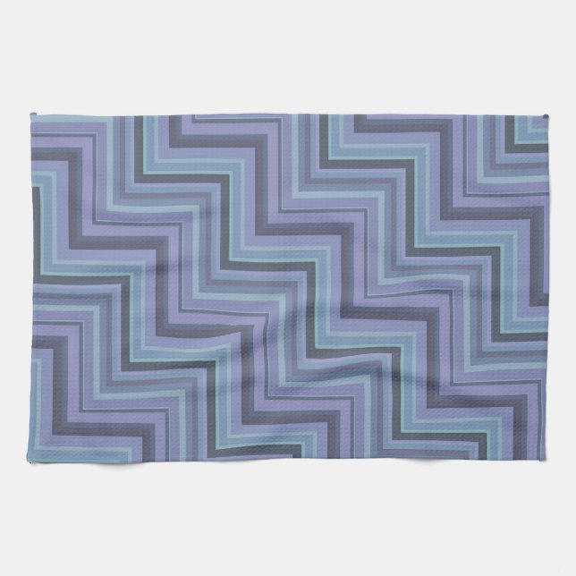 Linge De Cuisine Bleu gris rayures motif (Horizontal)