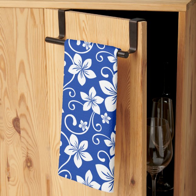 LINGE DE CUISINE BLEU HAWAII (BLEU ROYAL) (Pliage en tiers)