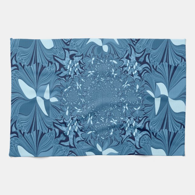 Linge De Cuisine Bleu Iridescendant. (Horizontal)