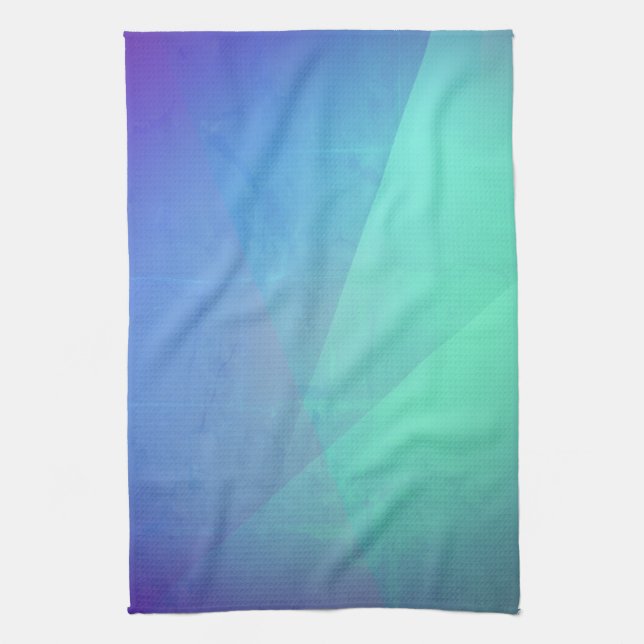 Linge De Cuisine Bleu moderne Aqua & Turquoise à dégradé géométriqu (Vertical)