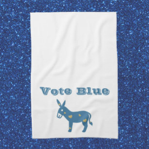 Linge De Cuisine Bleu mou Coeur âne VOTE BLEU