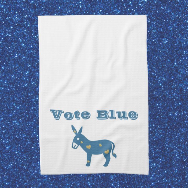 Linge De Cuisine Bleu mou Coeur âne VOTE BLEU (Créateur téléchargé)