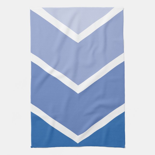 Linge De Cuisine Bleu Ombré Chevron (Vertical)