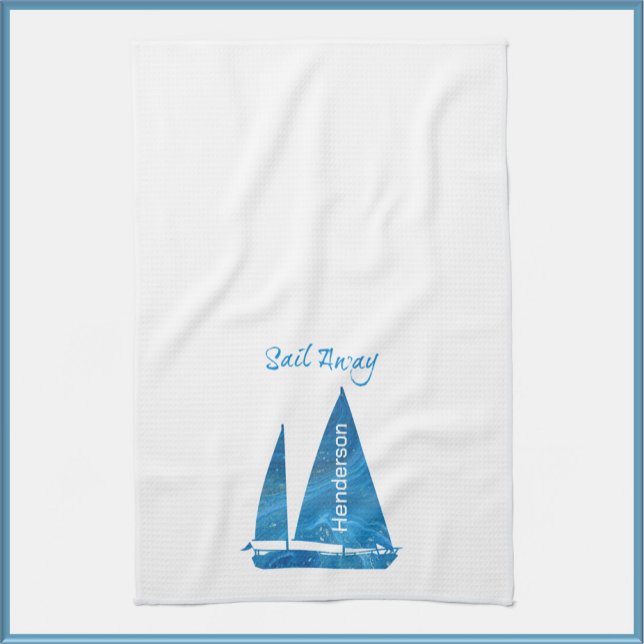 Linge De Cuisine Bleu Plutôt Bleu Nautique (Créateur téléchargé)