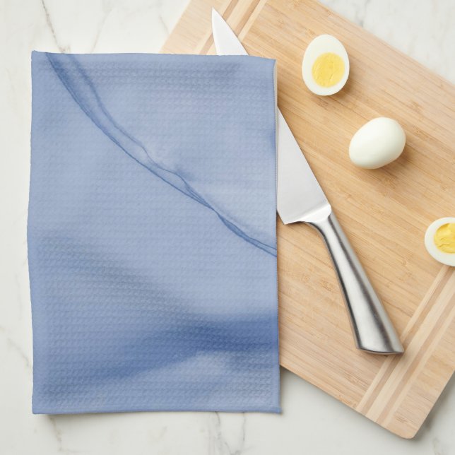 Linge De Cuisine Bleu stratifié  (Quart Plié)