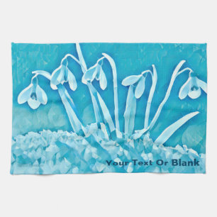 Linge De Cuisine Bleu Stylisé Snowdrops