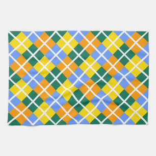 Linge De Cuisine Bleu Vert Jaune Orange