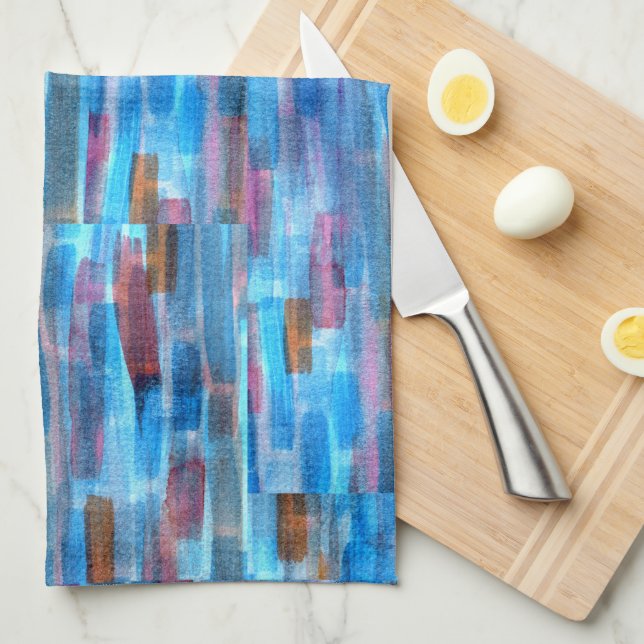 Linge De Cuisine Bleu Violet (Quart Plié)