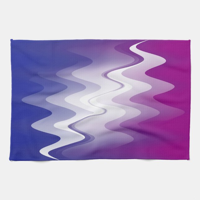Linge De Cuisine Bleu violet blanc (Horizontal)