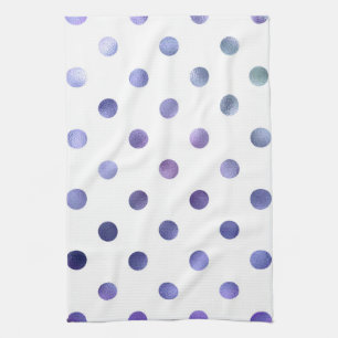 Linge De Cuisine Bleu violet violet métal Faux Foil Polka point