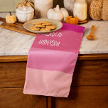 Linge De Cuisine Bloc de couleur rose à rayures horizontales<br><div class="desc">Un design de bloc de couleur élégant avec des rayures horizontales dans des nuances de rose dans un style minimaliste moderne. Disponible pour être personnalisé !</div>