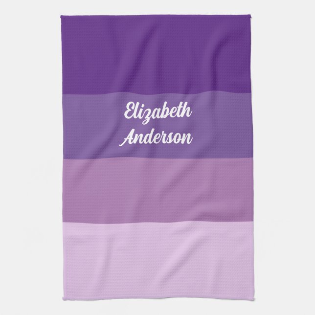 Linge De Cuisine Blocage couleur violet bande horizontale (Vertical)