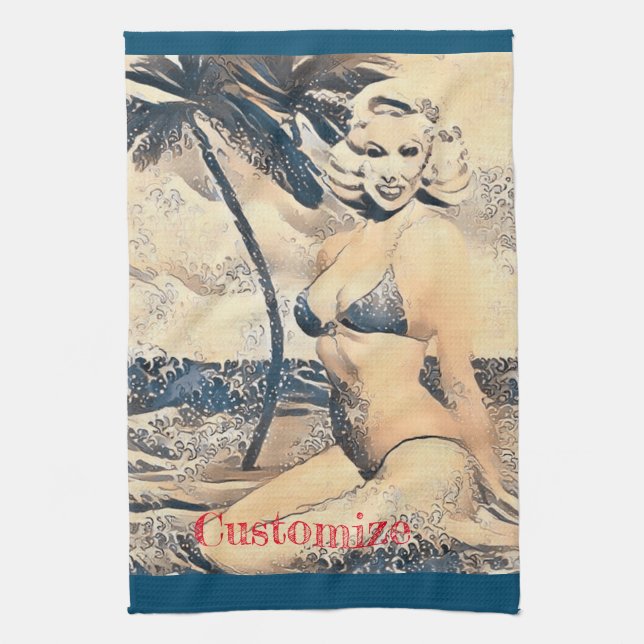 Linge De Cuisine Blonde Kneeling Modèle de bikini Thunder_Cove (Vertical)