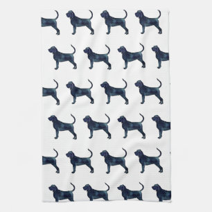 Linge De Cuisine Bloodhound Chien race Black Watercolor