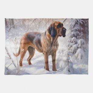 Linge De Cuisine Bloodhound Laissez tomber la neige Noël