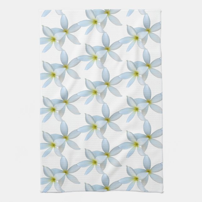 Linge De Cuisine Blooms de la Plumeria blanche (Vertical)