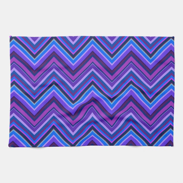 Linge De Cuisine Blue and purple zigzag (Horizontal)