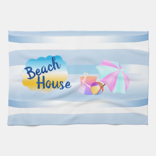 Linge De Cuisine Blue Beach House Tea Towque (Horizontal)