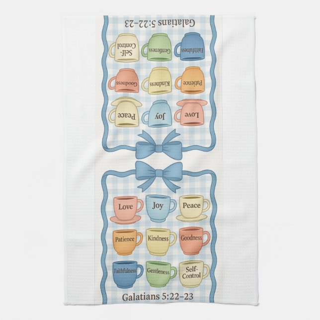 Linge De Cuisine Blue fruit of the Spirit (Vertical)