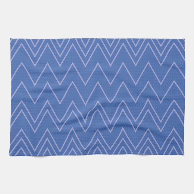 Linge De Cuisine Blue, moderne, simple, cool, trendy zigzag (Horizontal)
