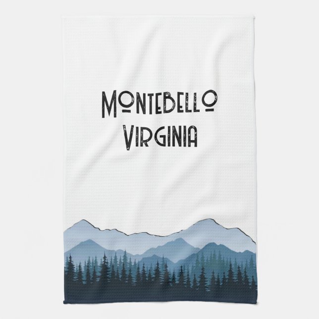 Linge De Cuisine Blue Ridge Mountains, Montebello personnalisable (Vertical)