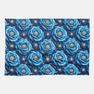 Linge De Cuisine Blue roses Luxury Floral Night Design🌹
