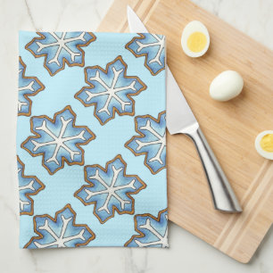 Linge De Cuisine Blue Winter Holiday Hanoukka Christmas Snowflakes