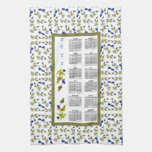 Linge De Cuisine Blueberries du calendrier 2022 Feuilles empilés, 