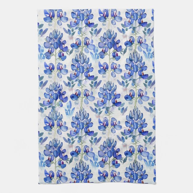 Linge De Cuisine Bluebonnet Texas Wild Flower Motif (Vertical)