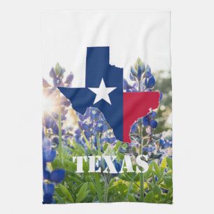 Linge De Cuisine Bluebonnets Blue Flowers Texas texan Floral