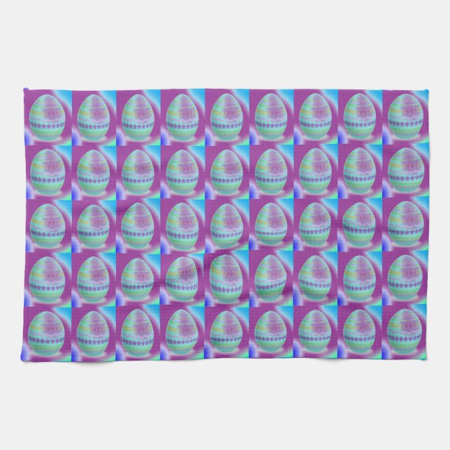 Linge De Cuisine Blues d'oeufs de Pâques (Horizontal)
