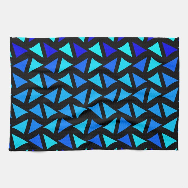 Linge De Cuisine Blues Motif Abstrait (Horizontal)