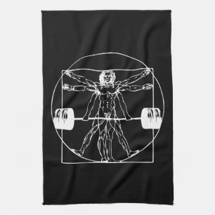 Linge De Cuisine Bodybuilding - homme d'haltère de Vitruvian