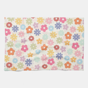 Linge De Cuisine Boho 70's Retro Daisy Flowers