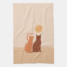 Boho Cats Sunset Desert