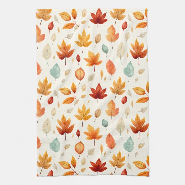 Linge De Cuisine Boho Fall Leave Motif La beauté de l'automne avec  (Vertical)