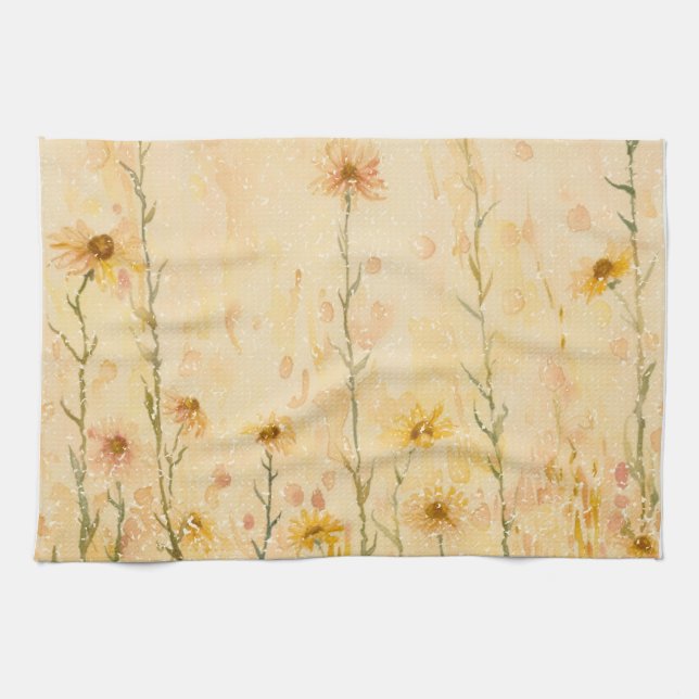 Linge De Cuisine Boho Fleurs Sauvages Vintage (Horizontal)