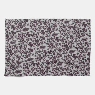 Linge De Cuisine Boho Matisse Formes botaniques Motif gris noir