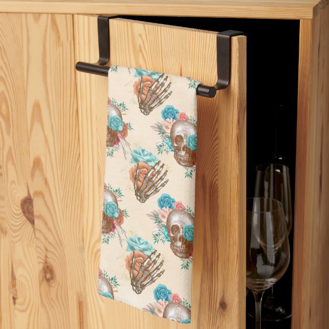 Linge De Cuisine Boho Skull Series Design 12 (Pliage en tiers)