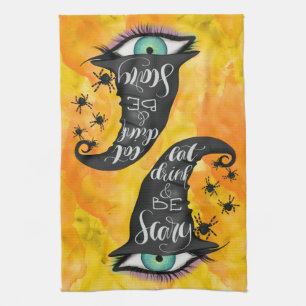 Linge De Cuisine Boire Boire Effrayant Sorcières Casquette Aquarell