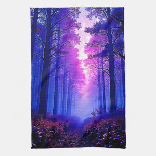 Linge De Cuisine Bois Crépuscule Pourpre : Art Surréaliste