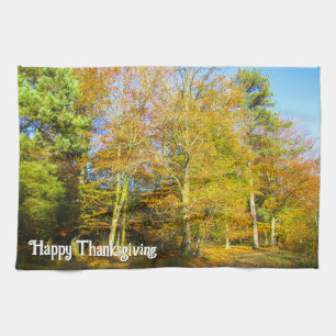 Linge De Cuisine Bois d'automne et soleil - Thanksgiving personnali