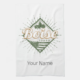 Linge De Cuisine Boise City Idaho États-Unis Vintage USA Tree